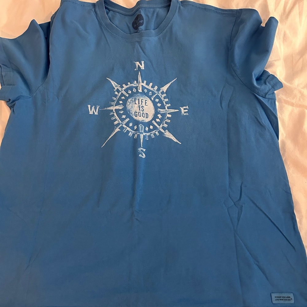 Life Is Good Blue Compass Short Sleeve Tee